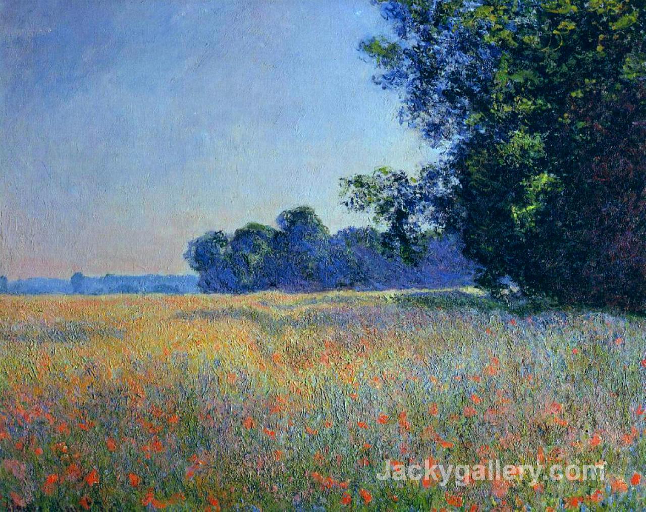 Oat and Poppy Field, Giverny by Claude Monet paintings reproduction